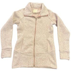 Thread & Supply Heathered Blush & Cream Fitted Zip-up Jacket S